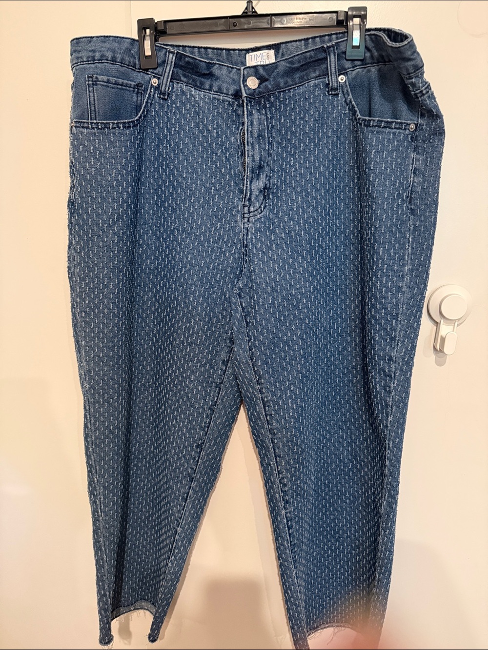 Time and Tru Dark Blue Ankle Jeans with Subtle Stitch Detail